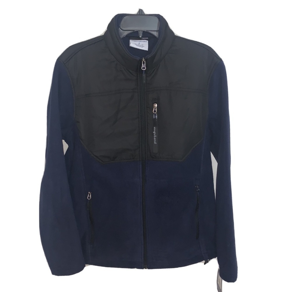New Mens Champion Arctic Fleece Jacket Blue Black